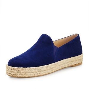 🧡 Stuart Weitzman Nugal Napa Espadrille Sneaker Blue Suede